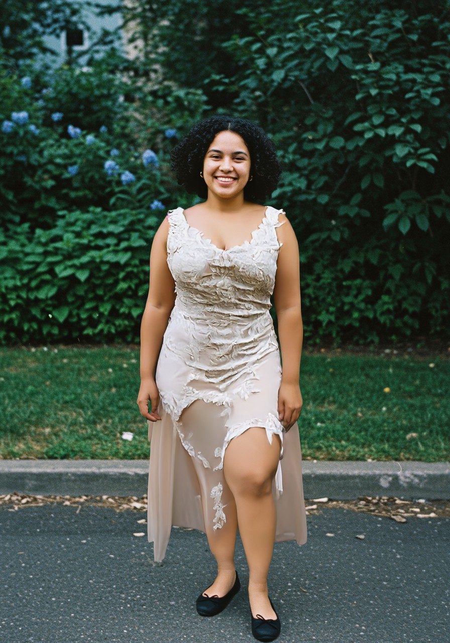 Actual AI try-on result generated from the sample person and garment photos